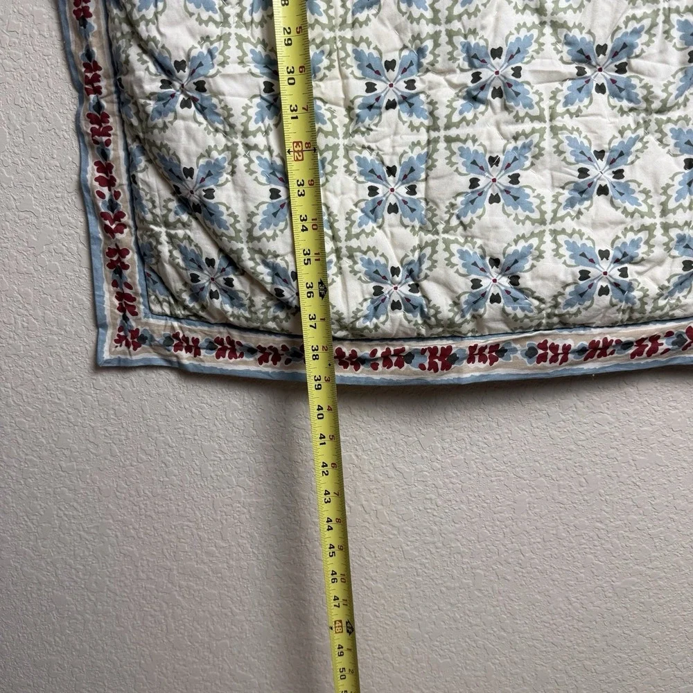 Garnet Hill King Umbria Paisley Pillow Shams Cotton Quilted 23x39